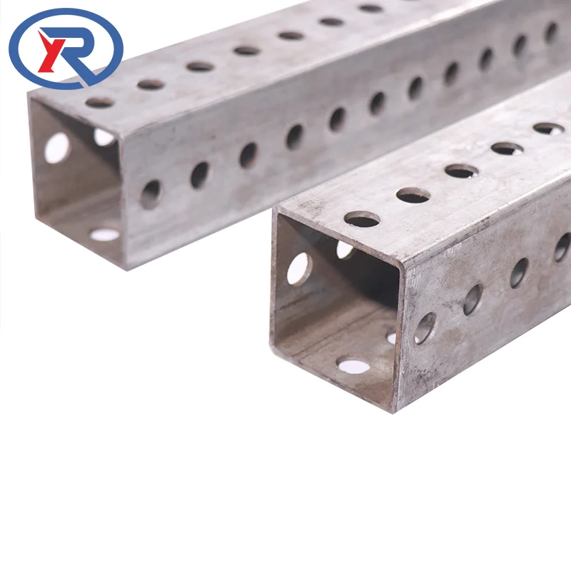 Hot Selling Galvanized Or Powder Coated Square Sign Post steel perforated road traffic sign post