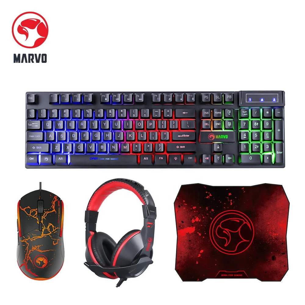  Проводная игровая клавиатура и мышь Marvo CM409 набор для мыши с наушниками настольного