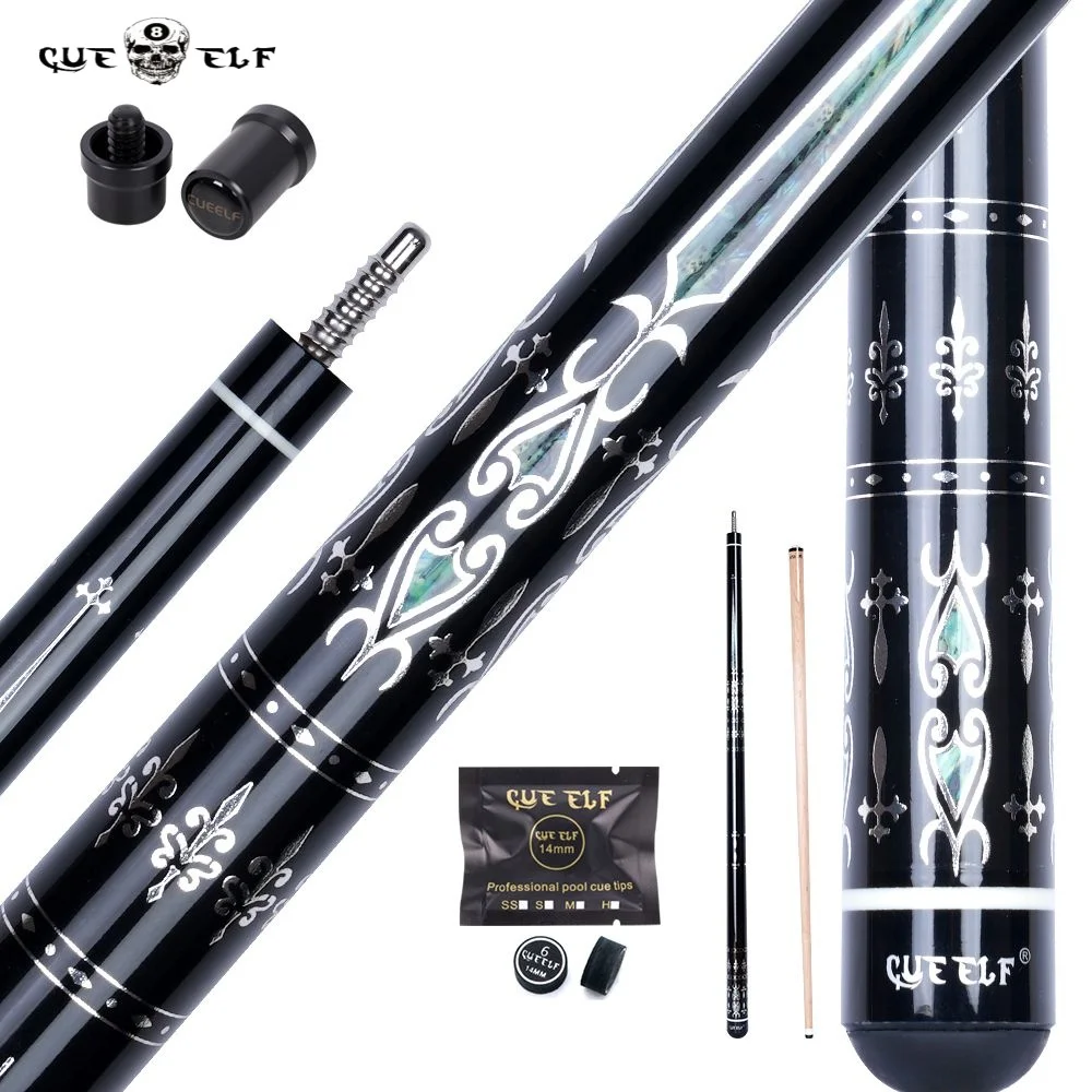 CUEELF Hard Maple Shaft Firm Carom Pool Cue 11.8mm Tip Size Economic High Grade Sticker Pool Cue