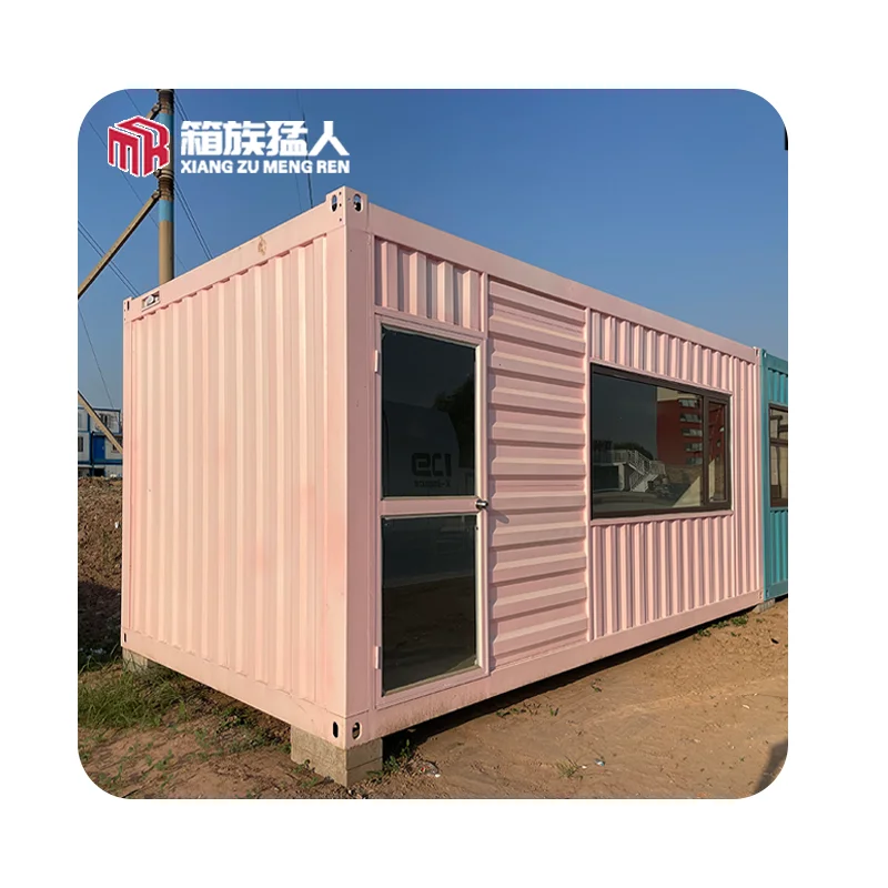 Busy prefab pop-up coffee shop corrugated shipping metal container cafe bar design 20ft house for sale