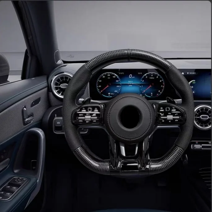 Mercedes Benz W222 руль из углеродного волокна под заказ A1 спортивный Лидер продаж кожа Napa черный для картонная коробка Mb