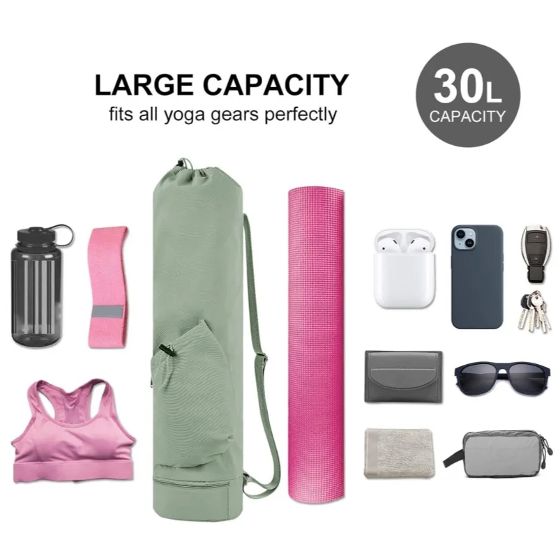 FULIYA Eco Friendly Water Nylon Polyester Sport Fitness Bag Multifunction Custom Woman Yoga Mat Gym Carry Bag