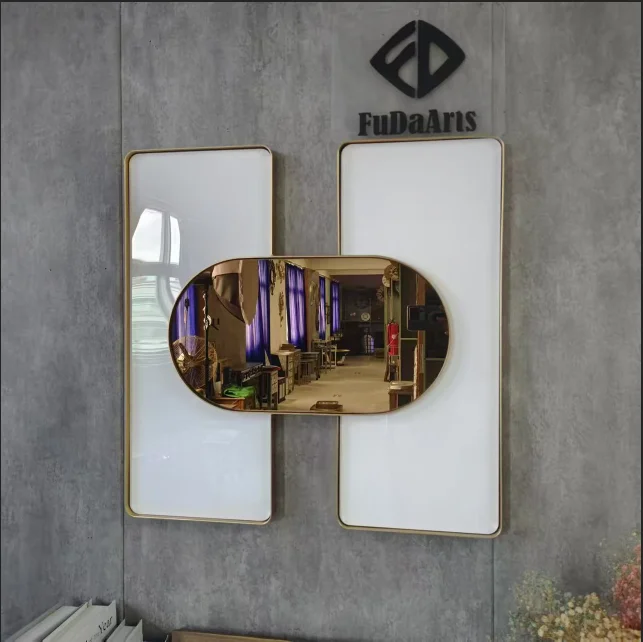 61CM 3D Modern Simple Iron Art Wall Hanging Light Luxury Creative Decoration Mirror Home Decor new dropshipping products 2024