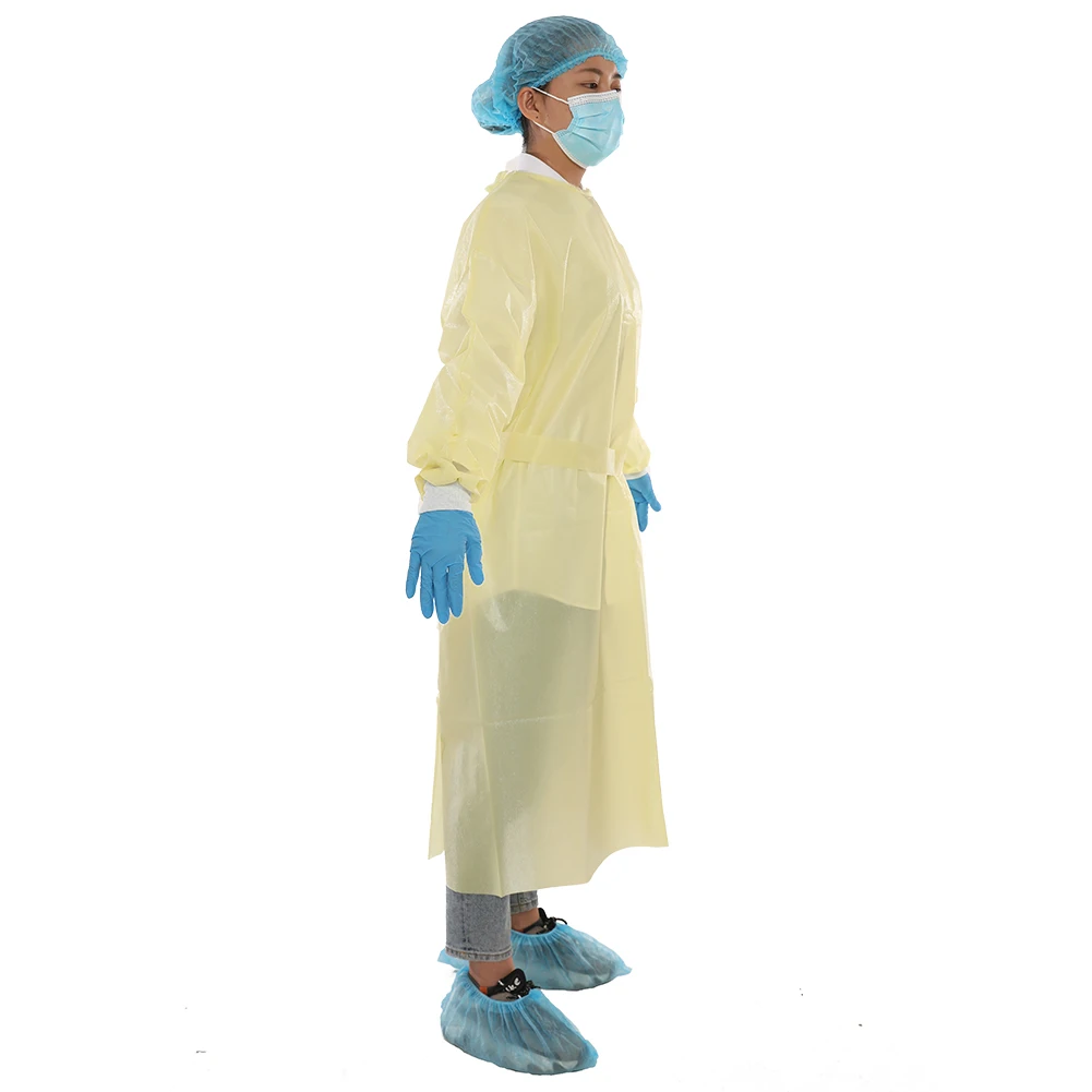 Customized Disposable Medical Isolation Gown PP SMS Visitor Gown Blue Color Waterproof Medical Gown Level 2