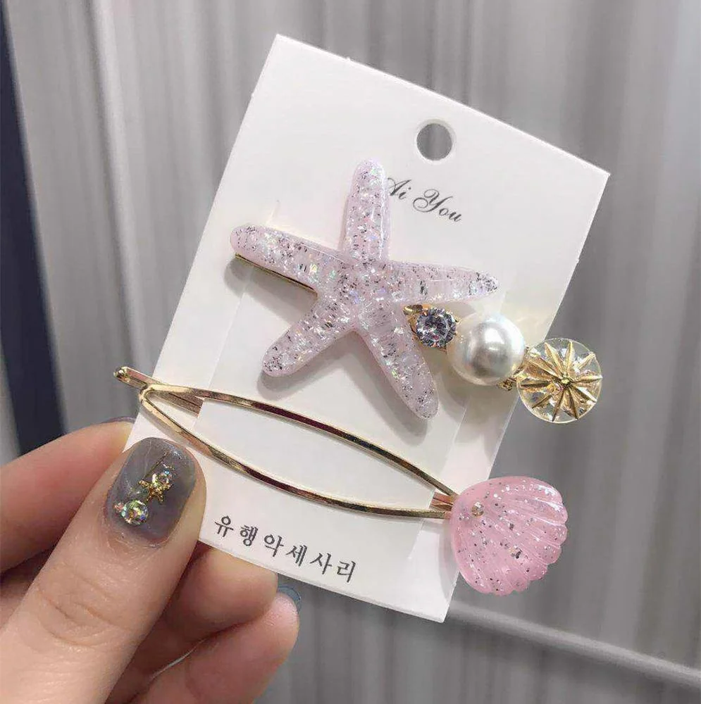 Модная шикарная Пляжная Жизнь Милая ракушка Морская звезда Аксессуары для девочек заколки для волос женская заколка для волос