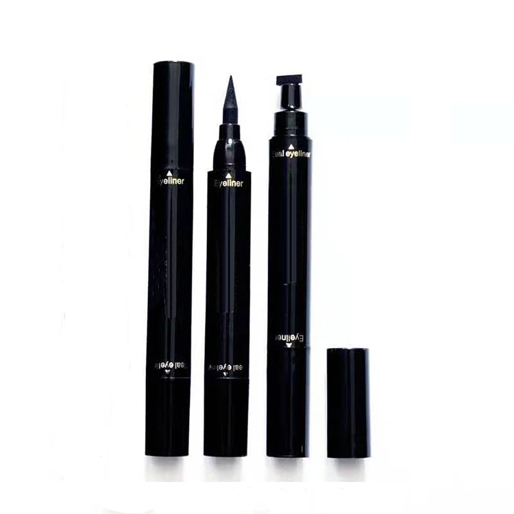 
Natural Ingredients Triangle Seal Eyeliner Waterproof Sweatproof 2 Dual Ended pen Felt Tip Liner And Wing Stamp 