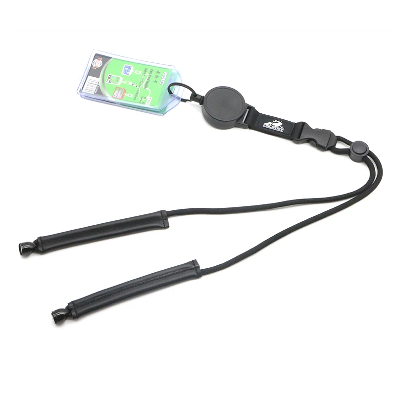 Personalizado Round With Leather Magnetic Safety Clasp YOYO Reel Steel Cable ID Card Holder Keychain Retractable Nylon Lanyard