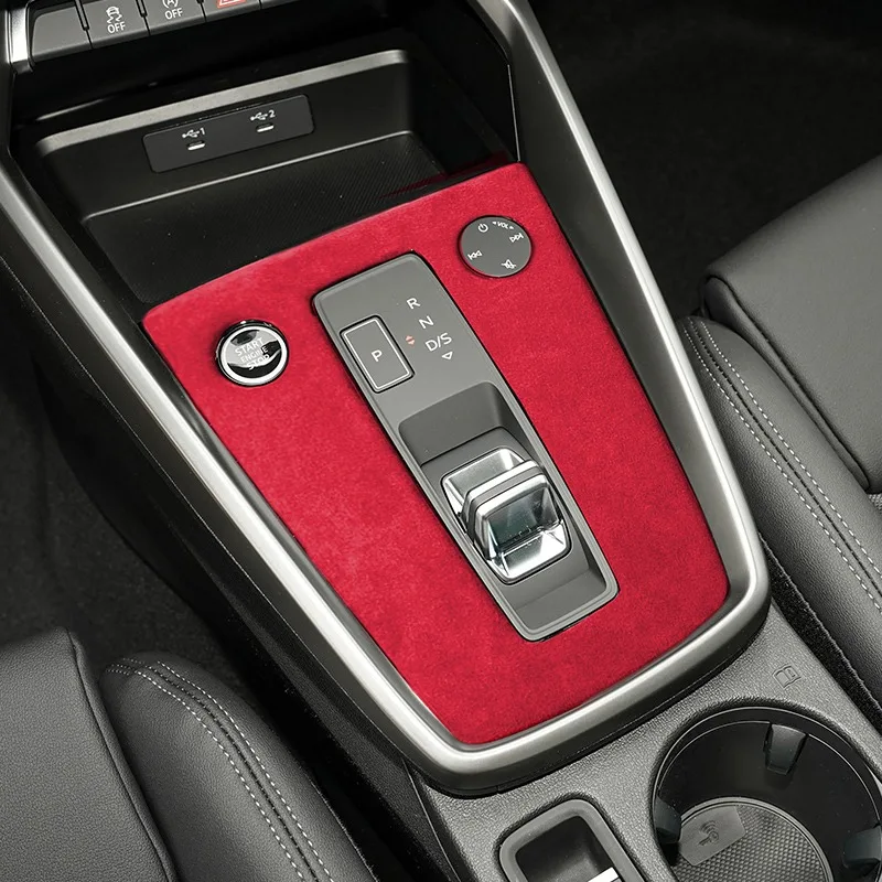 Ushilife Alcantara car interior car central control panel cover console with cup holder cover for Audi A3 decoration