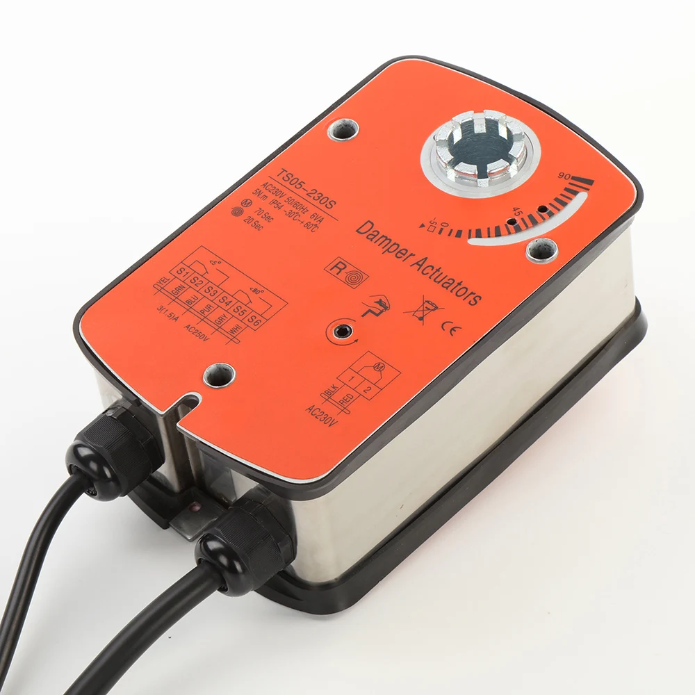 Manufacture Star Win  TS05-230S 5N.m AC/DC24V 120V 230V HAVC System Spring Return On/Off Control Electric Damper Actuators