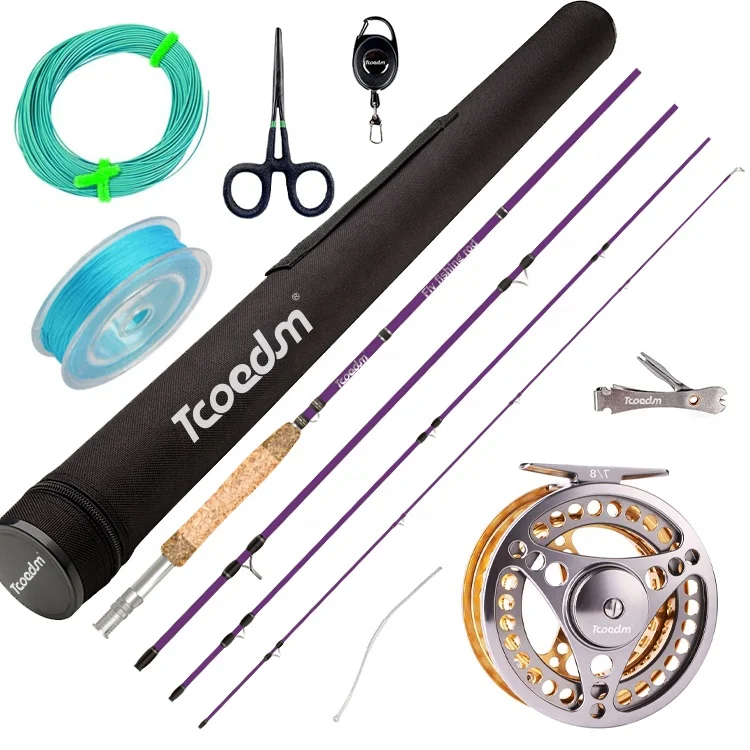TCOEDM 12ft 14ft custom fly pole case fly rod combo fishing fly bamboo rods kit