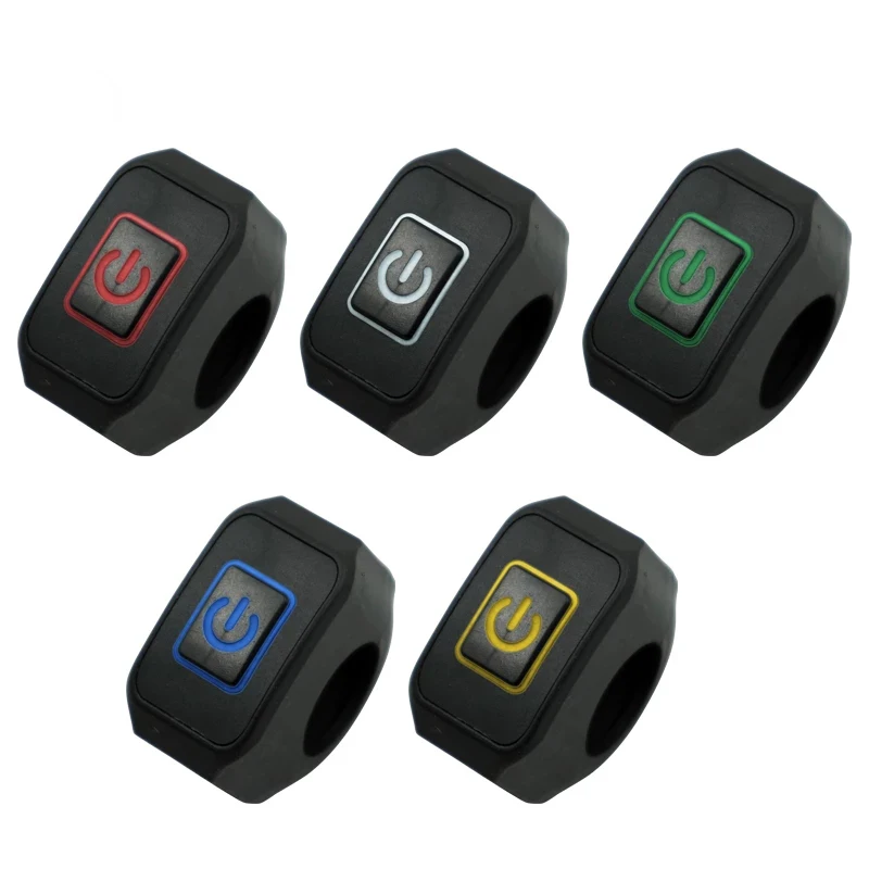 22mm 7/8' Motorcycle Handlebar Switch Momentry Buttton For Electric Star Kill Waterproof Control Switch Button with LED light