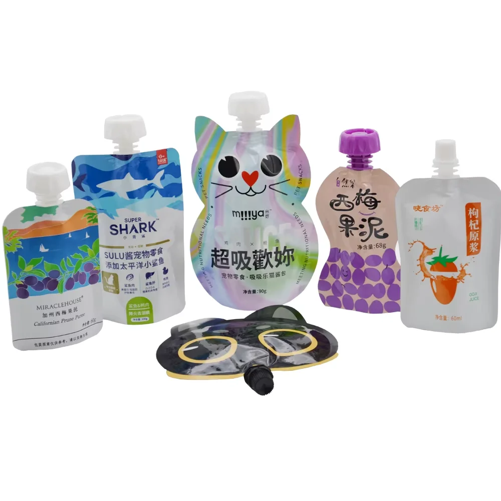 Custom Printing Liquid Juice Beer Beverage Plastic Stand Up Bag Drink Aluminum Foil Spout Pouch For Sale