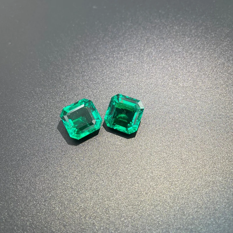 
ZHF Wholesale and cut Colombian Lab Grown Emerald CAB Cut Hydrothermal Created loose gemstones 