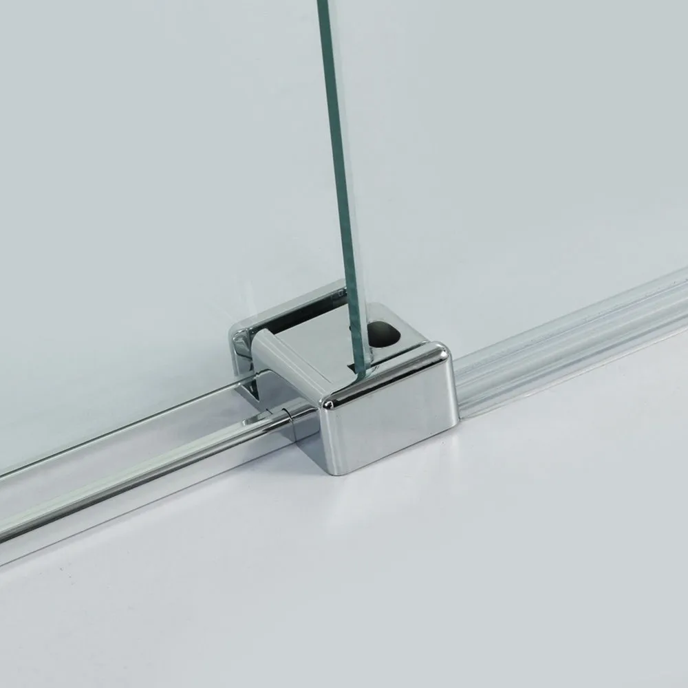 Bathroom Recessed Wet Room Double Sliding Door Shower Enclosure Bypass Chrome Shower Door