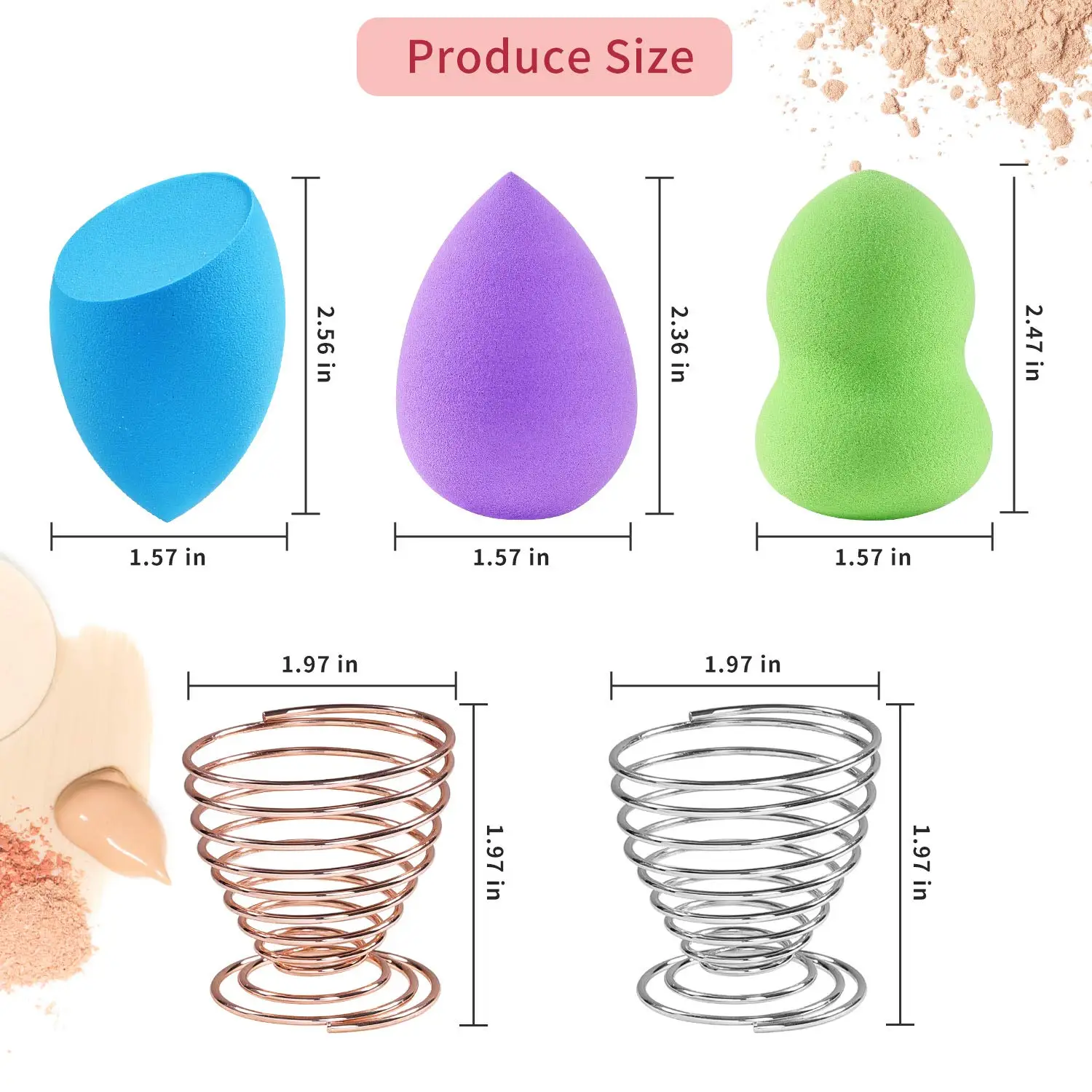 Hot custom silicone sponge cleaner holder gift set latex free cosmetic make up sponge private label beauty packaging blender