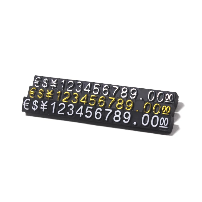 Adjustable Price Display Cube Stand Dollar Pricing Label Block Kit Retail Shop Jewelry Supermarket Shelves Easy-to-Read Letter