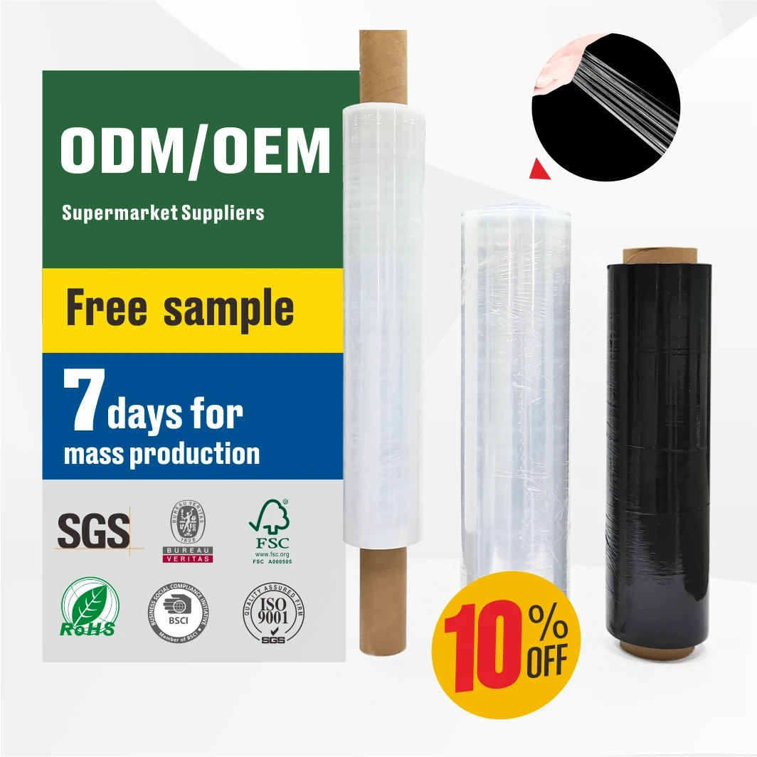 5KG 360 Meters Pallet Hand Stretch Wrap Jumbo Roll Film