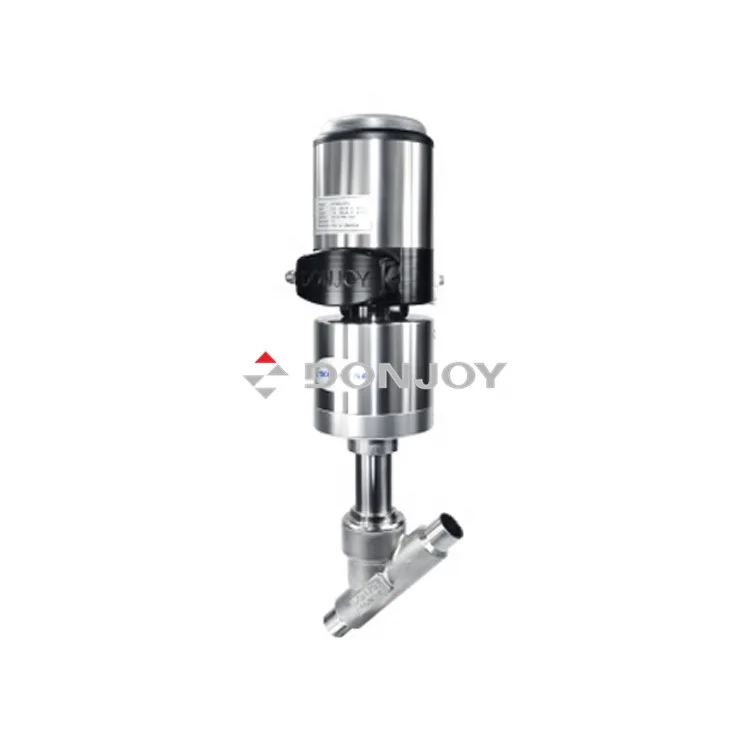 DONJOY sanitary ss316l pneumatic weld angled seat valve with control unit C-TOP
