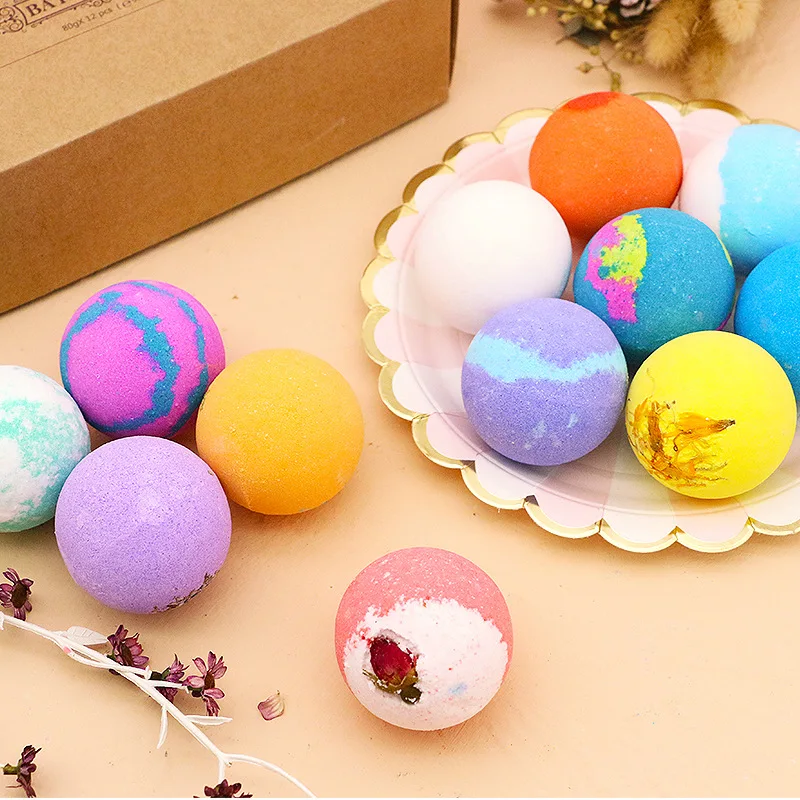 Custom Wholesale Kids Natural Bombs With Rose Petal Fizzy Bubble Fortune Cookie Bath Bomb