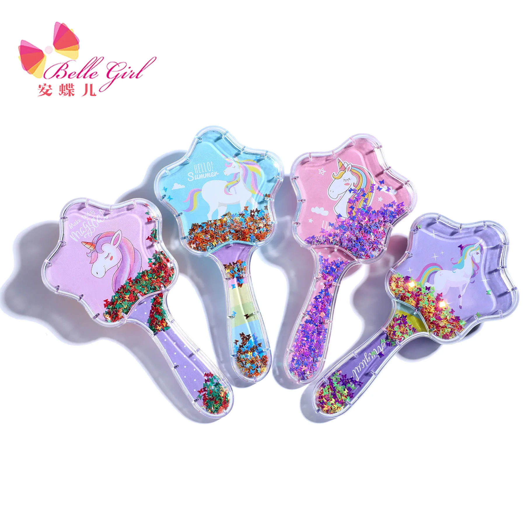 Новое поступление весенней коллекции 2022, аксессуары для волос на заказ, пластиковые гребни для волос с блестящими звездами и подушками безопасности для женщин