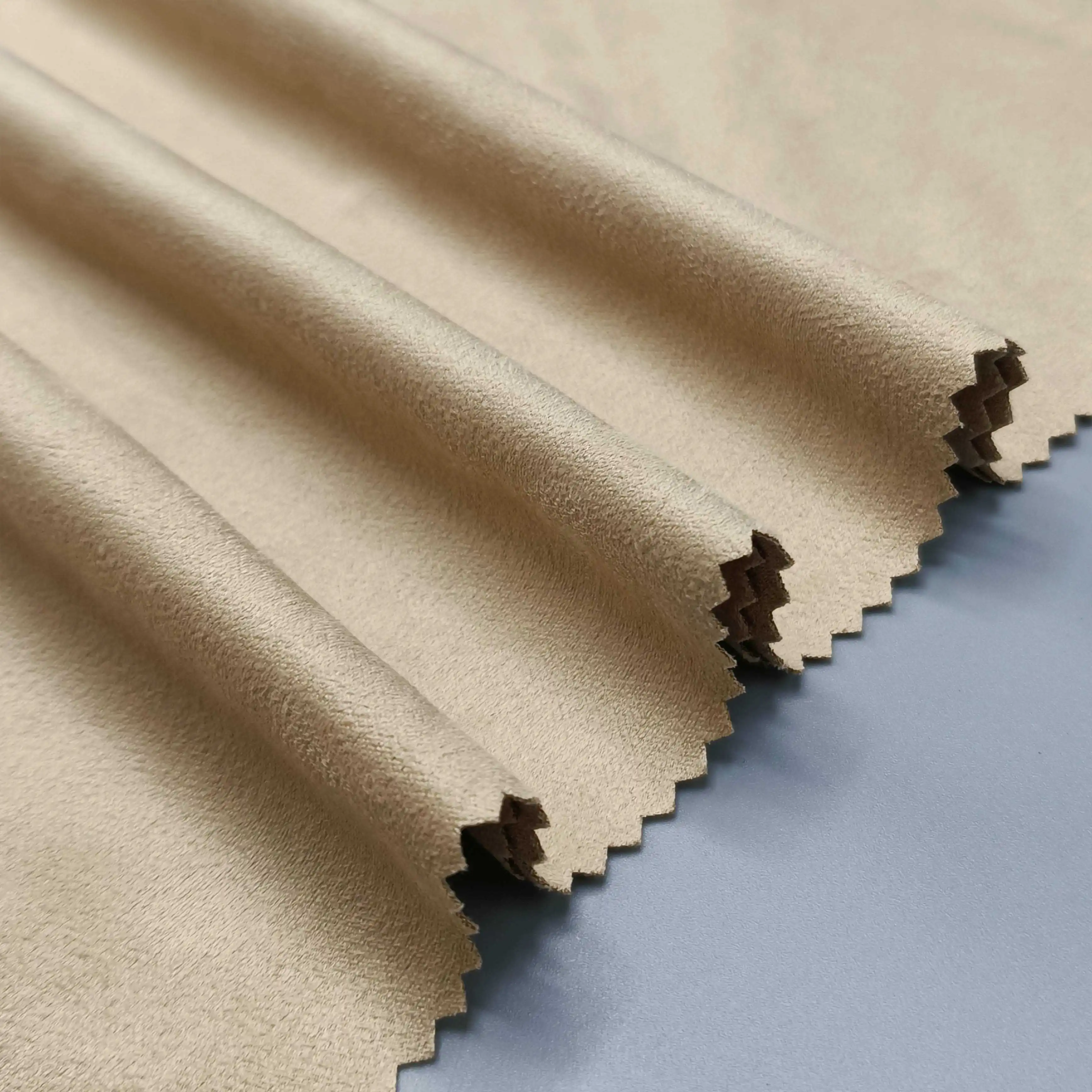 high density two side double-sided fleece knitted suede fabric for clothing custom material fabric