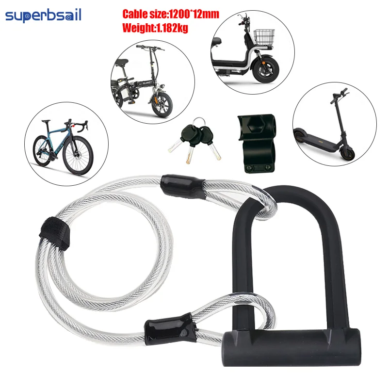 Superbsail Bicycle U Lock Anti-theft MTB Road Mountain Bike Lock Bicycle Accessories U-Locks Cycling