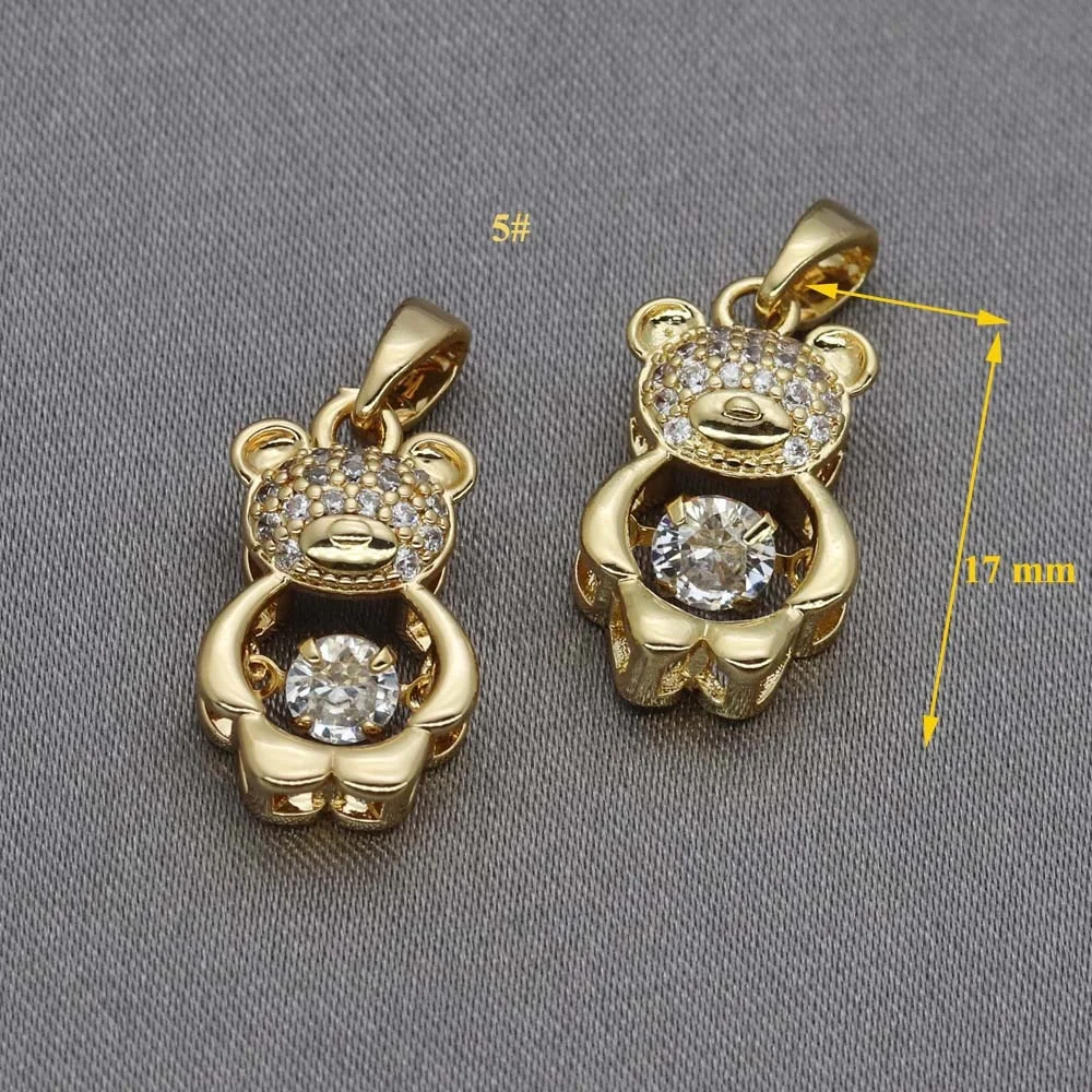 BSCI audit brass jewelry gold plated CZ zirconia diamond necklace pendant 18K zircon pendant for necklace making