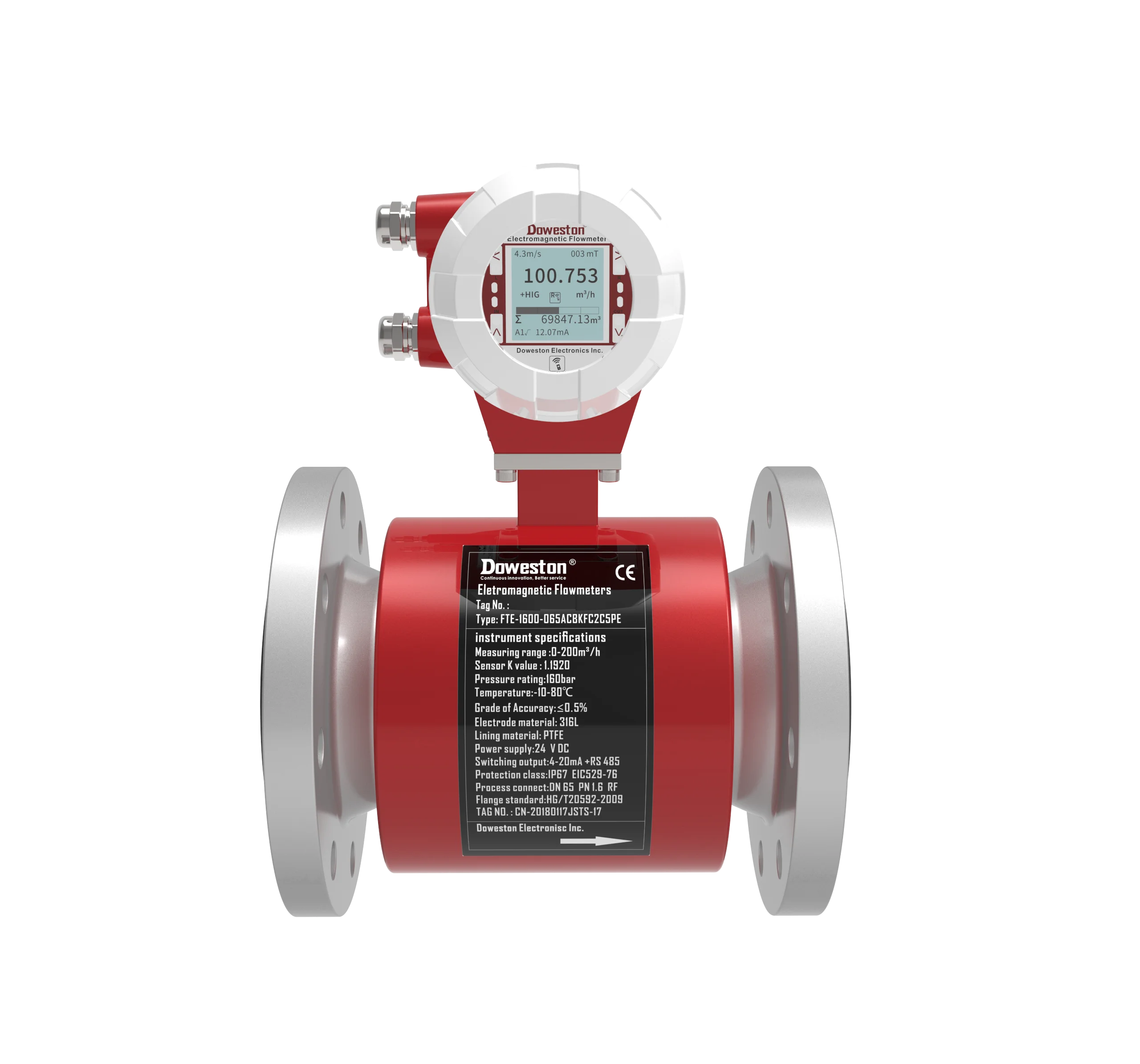 Factory Hot Sale Modern High Flow Turbine Air Electromagnetic Flowmeter 16 Inches
