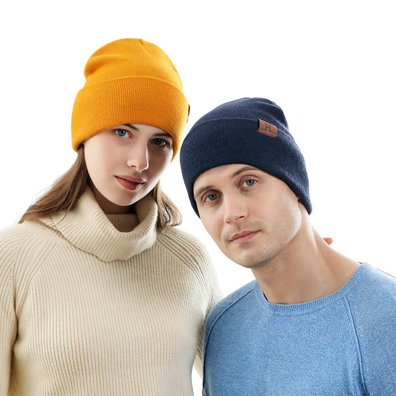 Custom Beanies  Oem Acrylic Wholesale Knitted Winter Beanie Hats Mens Custom Beanie