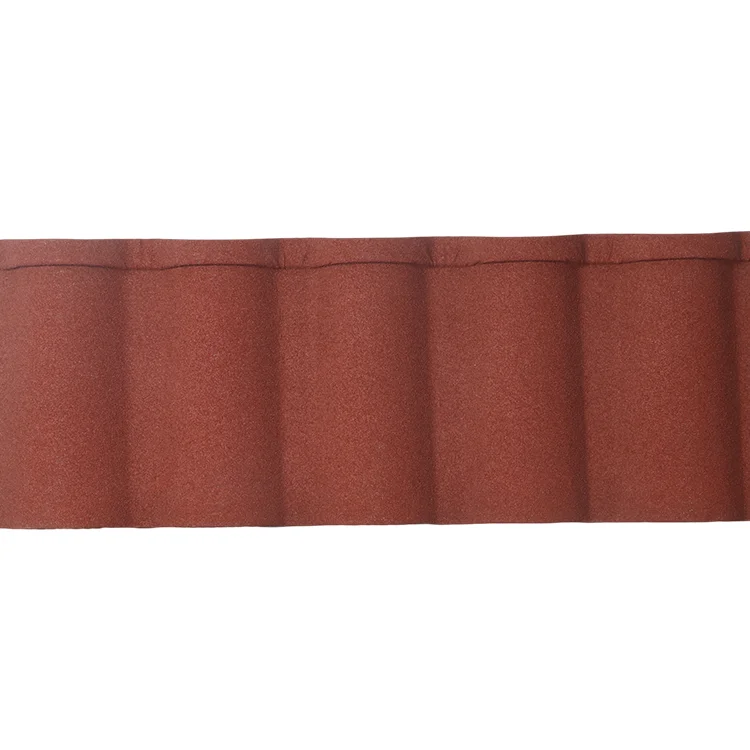 Stone Coated Roof Tile Red Bond Tile Roofing Sheet Seven Waves Stone Chips 1340mm*370mm