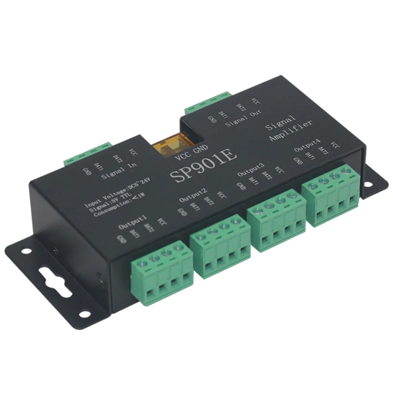 DC5V 12V 24V SPI Digital full color RGB running Led Strip Light Signal Amplifier Repeater LED controller