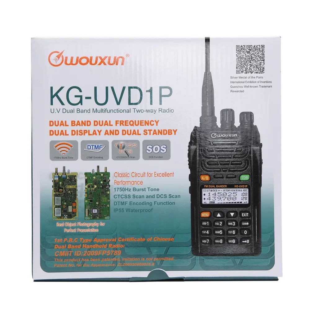 Original WOUXUN KG-UVD1P Dual Band 1700mAh Battery Handheld FM Transceiver VOX KGUVD1P Portable Radio Walkie Talk