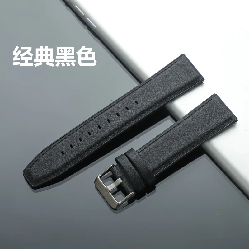 quick release  20mm 22mm rubber water-proof genuine leather watch band watch strap for huawei