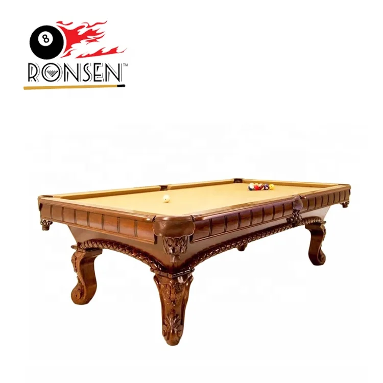 China Factory Sale Cheap Price Classic Antique Style Wood Carved Rustic Pool Billiards Table 7ft 8ft 9ft for Sale
