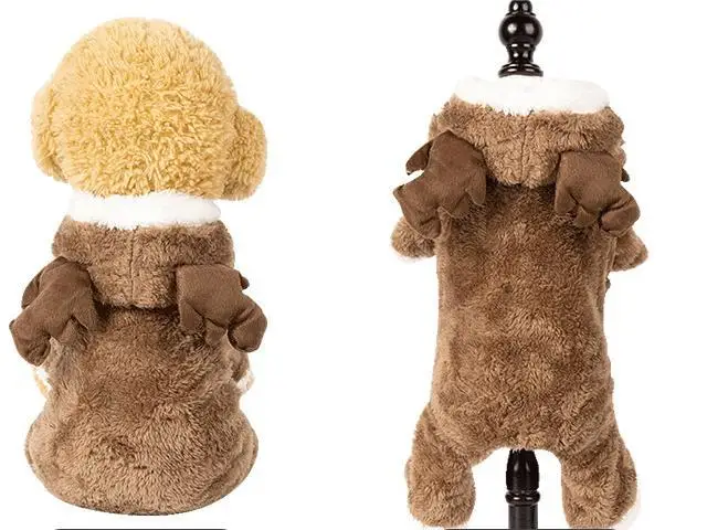 New Autumn and Winter Pet Dog Clothes Thickened Warm Teddy Corgi Fighting Dog Cat Winter Apparel Solid Pattern Wholesale