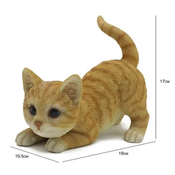Realistic Pet Cat Resin Statue Outdoor Cat Sculptures Home Decoration Polyresin Animal Cat Figures