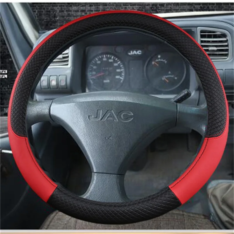 Wholesale big size 45cm/47cm/50cm pu leather steering wheel cover for truck van