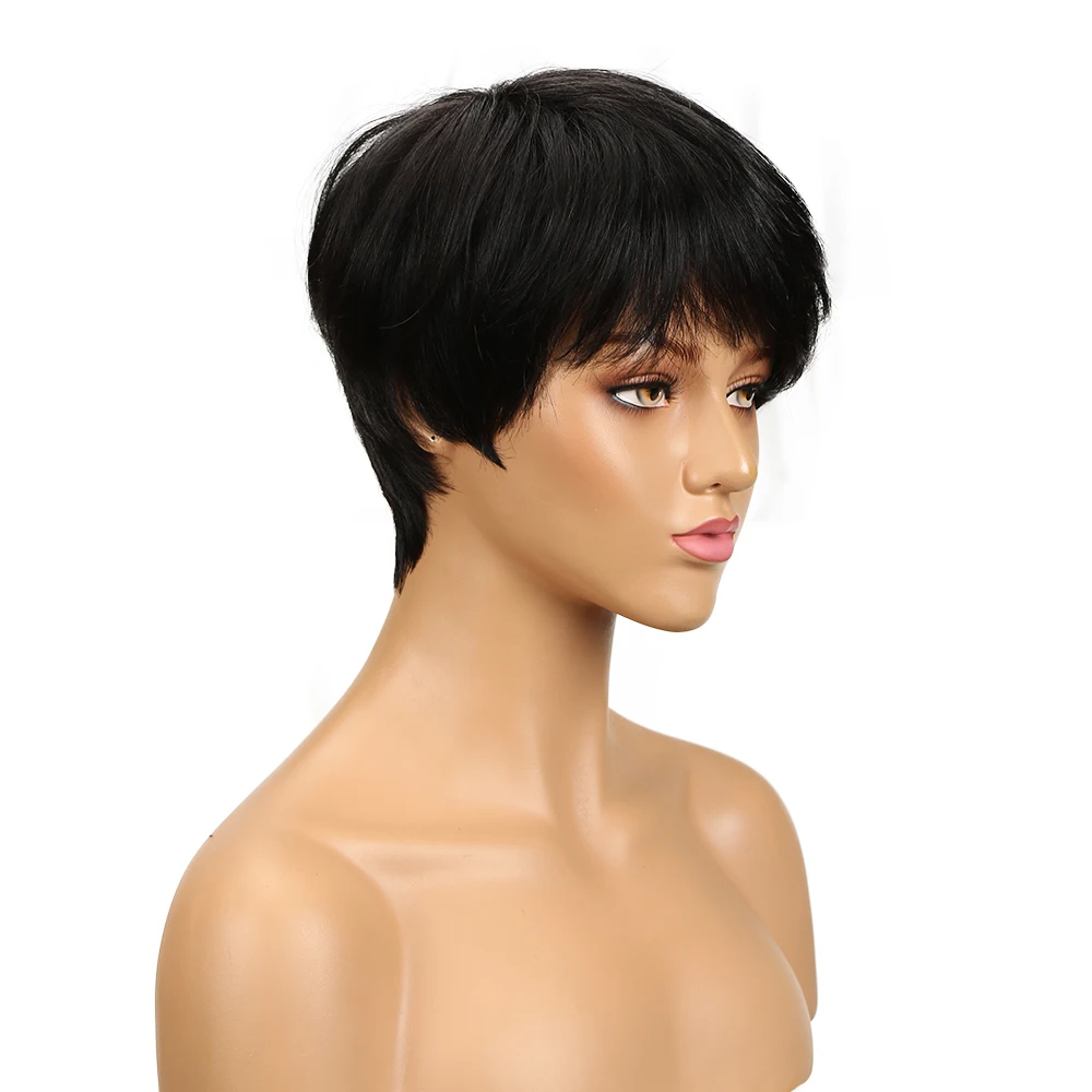 Noble Brown Cheap Pixie Cut Indian Hair Remy Red Wholesale 100% Bob for Black Women Virgin Human Hair Wig