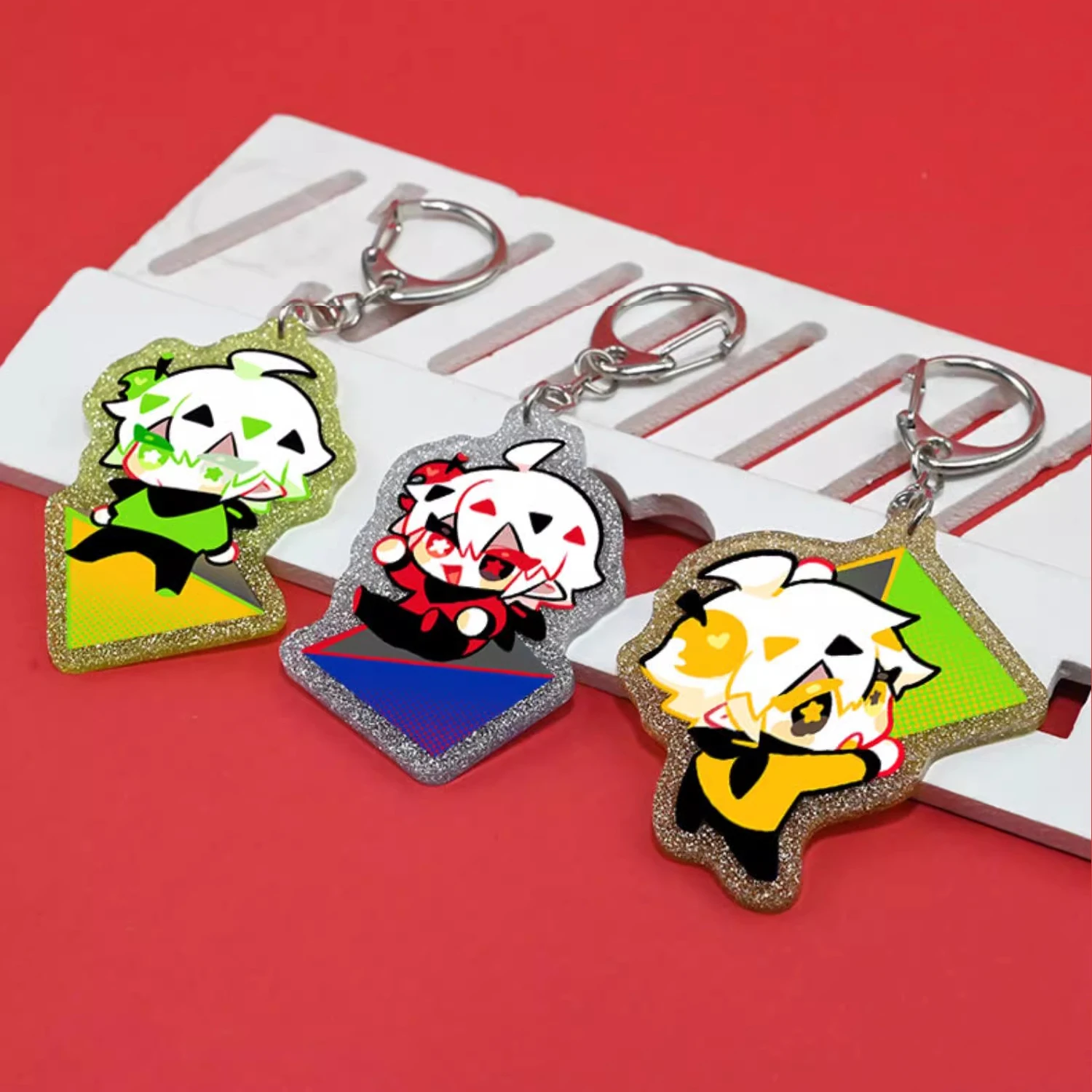 Custom Clear Acrylic Keychain Logo Cartoon Epoxy Keychain Charm Pin Stand Plastic Key Chain Anime Acrylic Keychain Custom