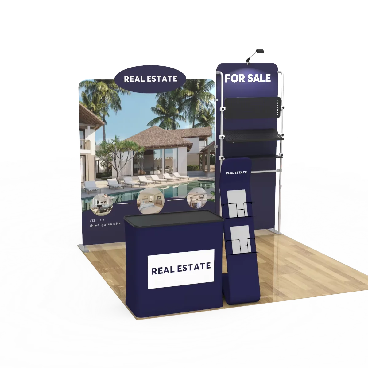 Custom Logo  portable backdrop  display stand booth  easy set up3*3 trade show  booth