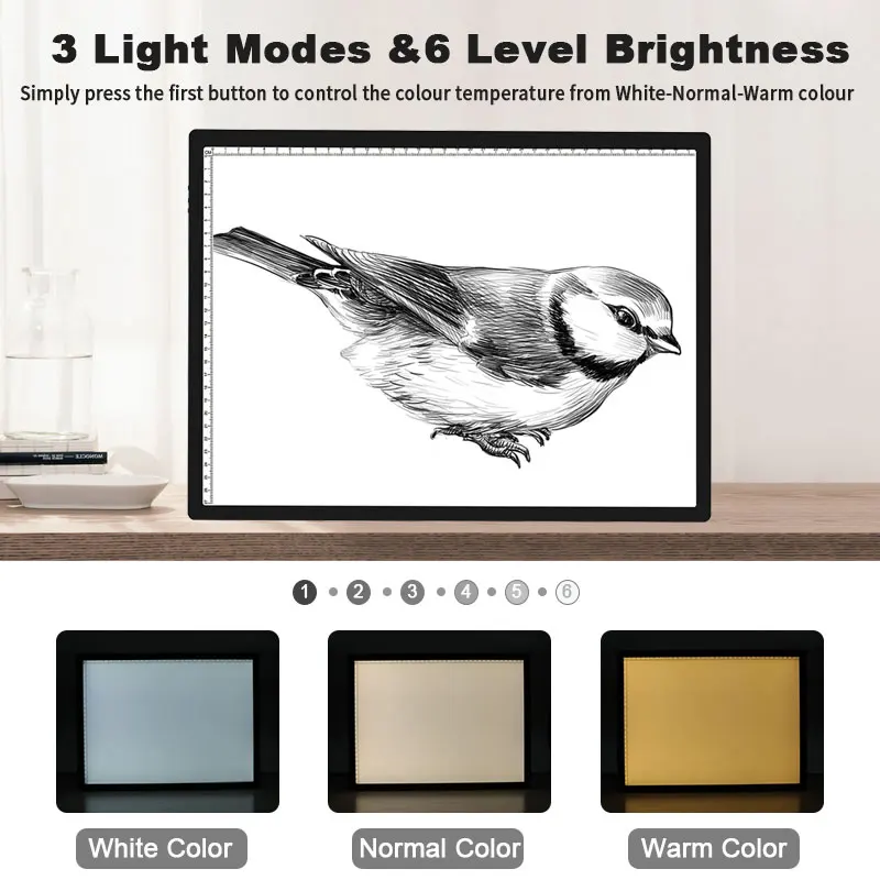 Learning Letter Architectural Kids Children Cartoon 6 Level Dimmabl Light Up Drawing Box Copying Led Tracing Board