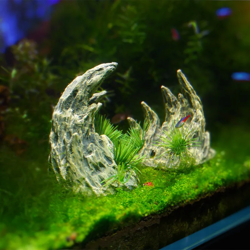 Unique aquarium decorated aquarium decorated with artificial non-plastic plant glow effect fish tank decoration