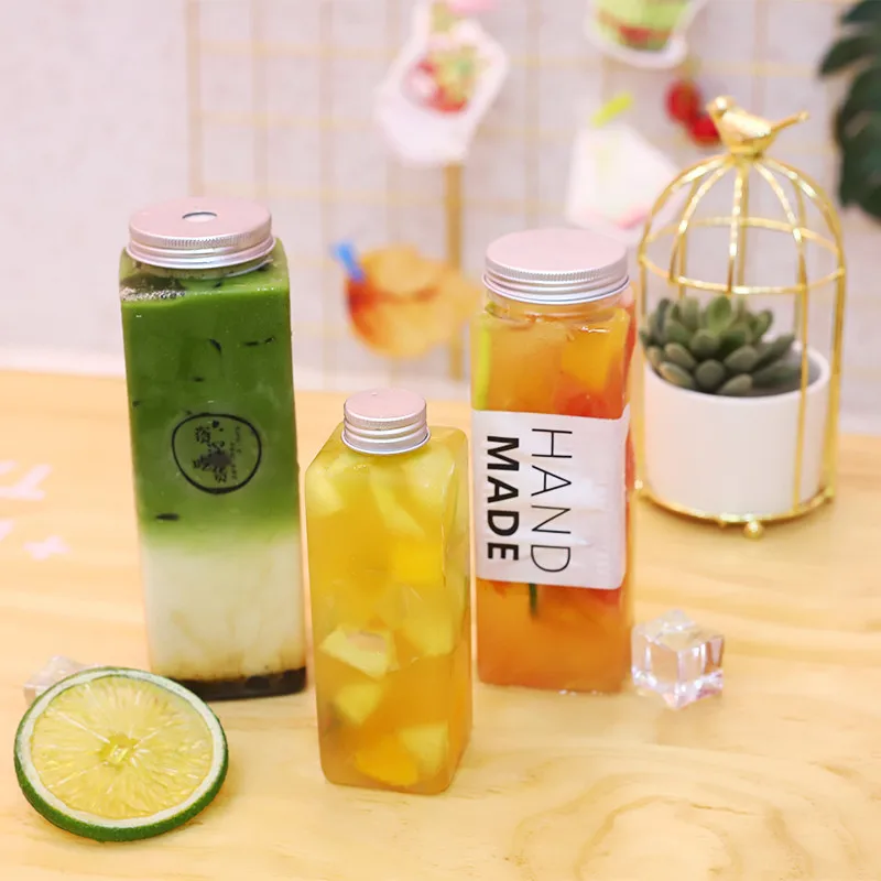 Eco Friendly 350ml 400ml 500ml Plastic Sublimated Drink Bottle Square Drink Bottles