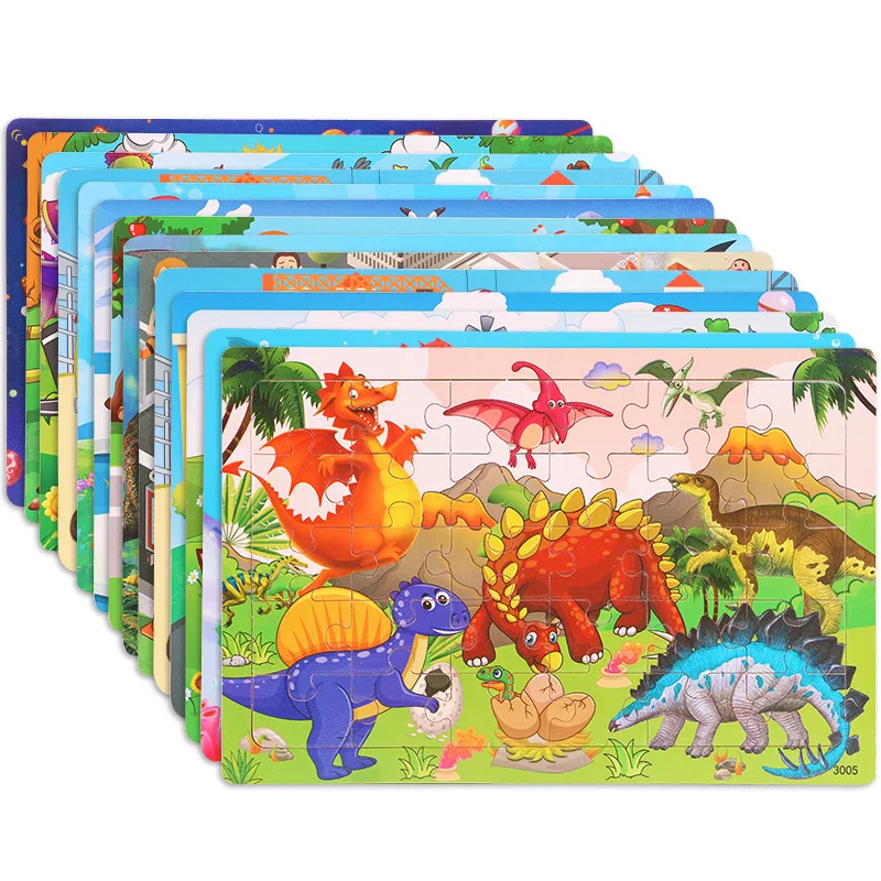 Hot Sale 30 Pieces Wooden Puzzle Preschool Educational And Learning Animal Farm Seabed Jigsaw Toy Gift Set For Kindergarten Baby