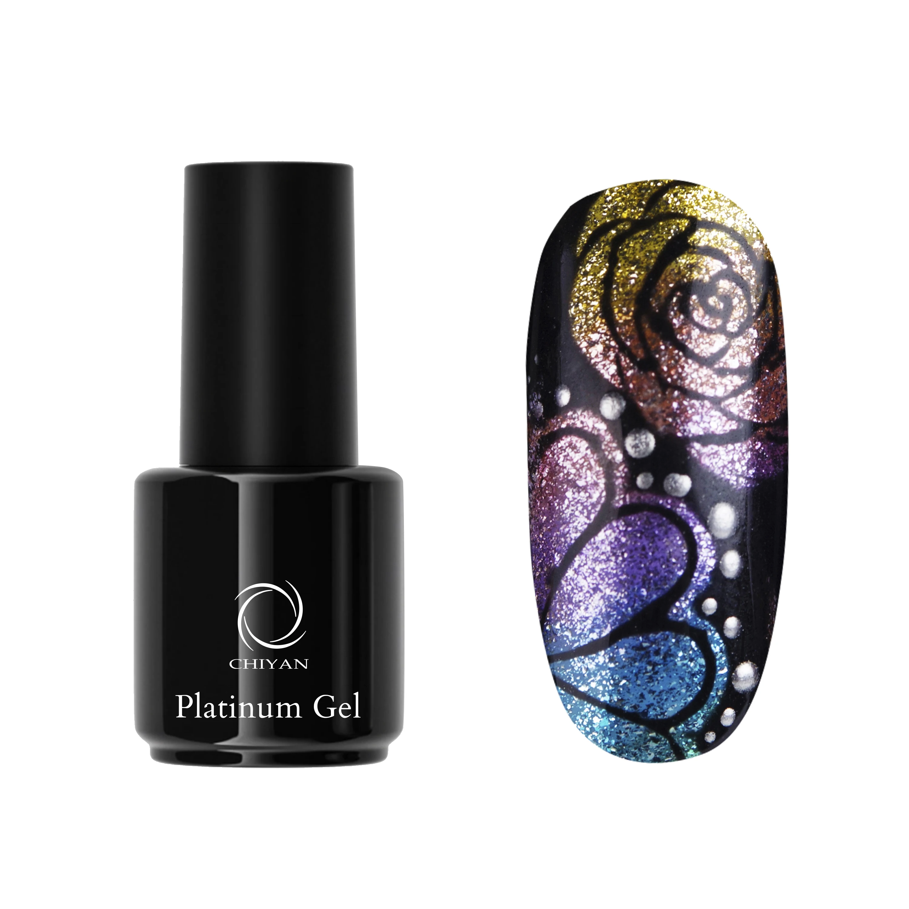 Chiyan professional private label custom logo platinum gel polish nail art Private Label 12 Colors Nail Art Gel Polish Kit Set