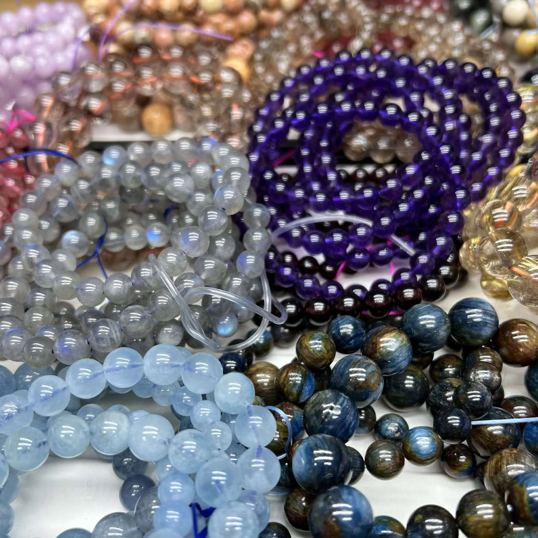 custom 4mm 6mm 8mm 10mm adjustable beaded bracelet healing lucky high quality natural stone bracelet jewelry for women men