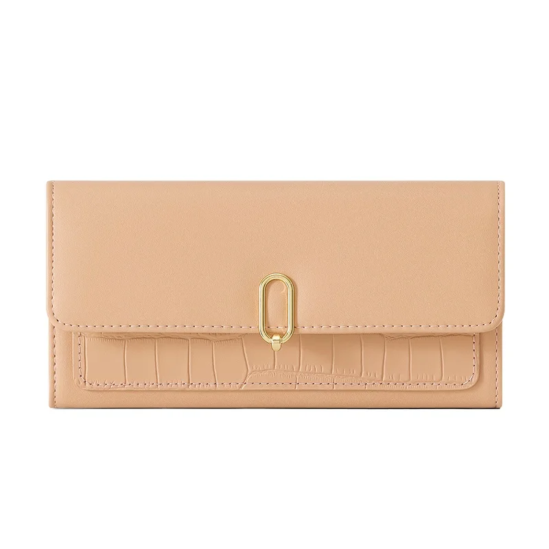 TAOMICMIC High Appearance Level Large Capacity Simple South Korea Long PU Wallet Multi-function Mobile Phone Folding Ladies