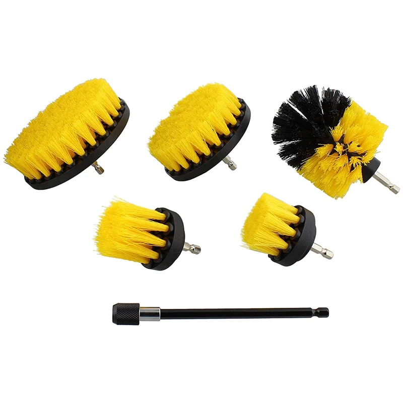 New Customized 5PCS Electric Drillbrush  2 Inch 3.5 Inch 4 Inch Cordless DrillBrush set