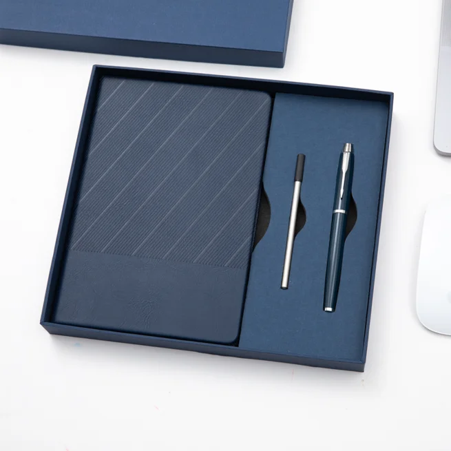 Wholesale Men Corporate Gift Notebook Pen 16G USB Set Customized Journal Agenda Planner With Laser Marker Pen