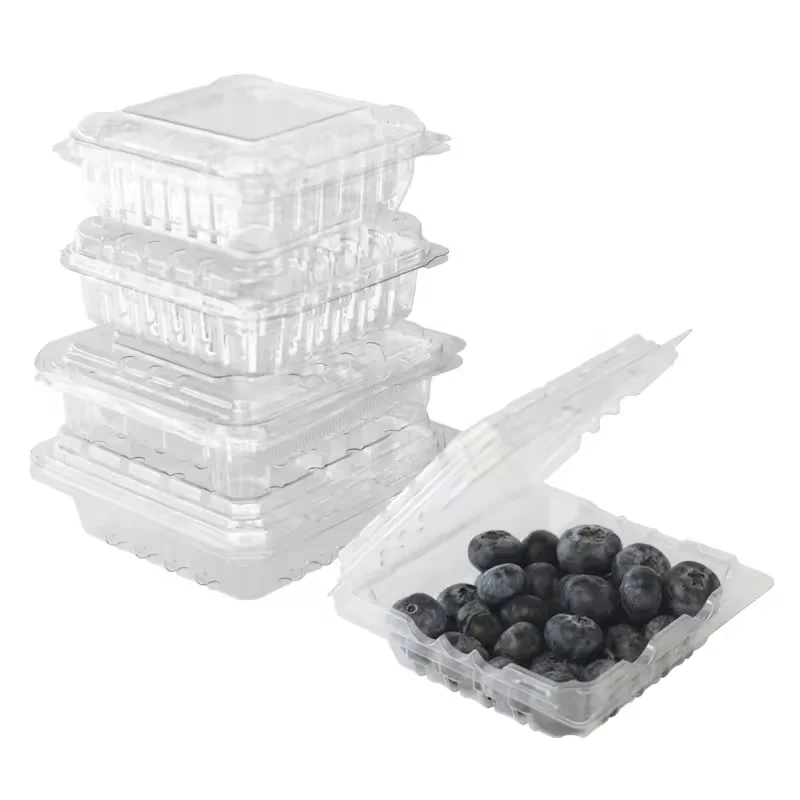 Aoyi Custom Disposable Maker Manufacture Rpet Ecofriendly Plastic Fruit Boxes Production 1L For Blueberry Kiwi Fruit Grapes
